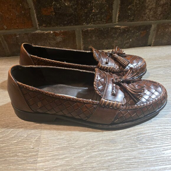 Vintage Bragano Italy Shoes Mens Sz 9.5 Brown Leather Dress Shoes Tassel Loafers main image 10